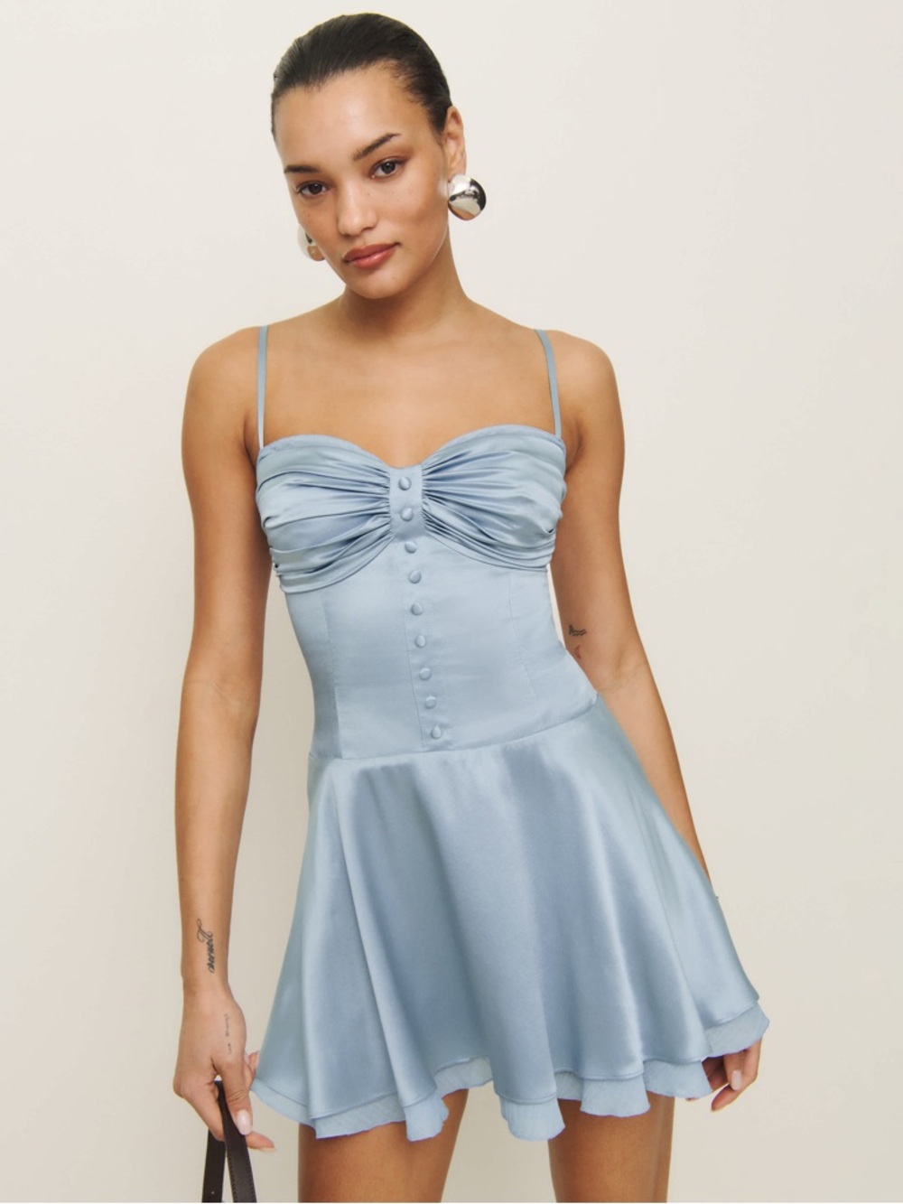 Reformation Ursula Silk Dress in Mineral - NWT